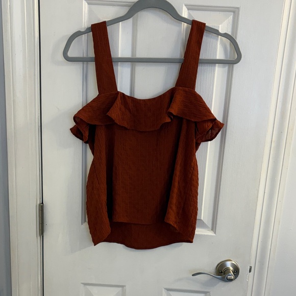 Nine West Rust Ruffle Blouse - Picture 3 of 3